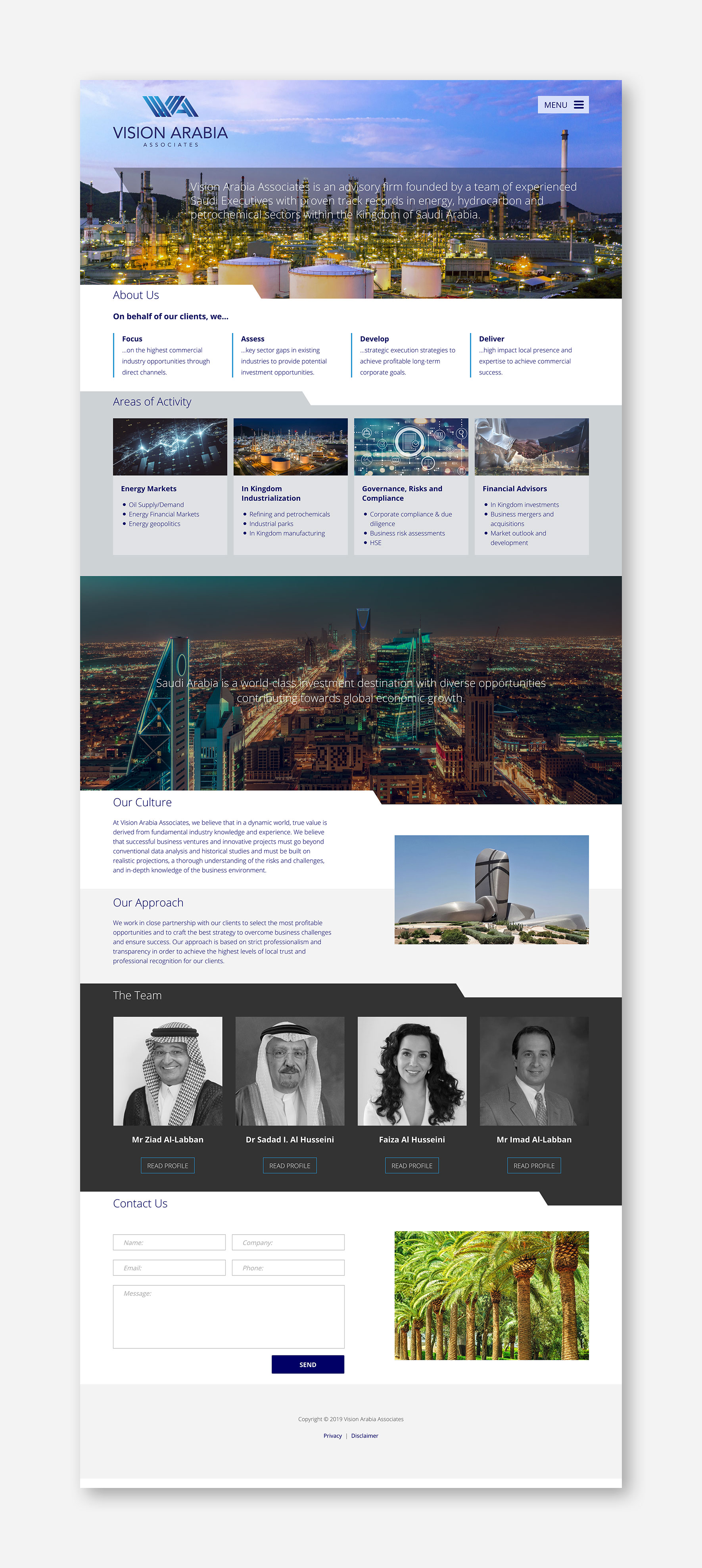 Vision Arabia Website Homepage