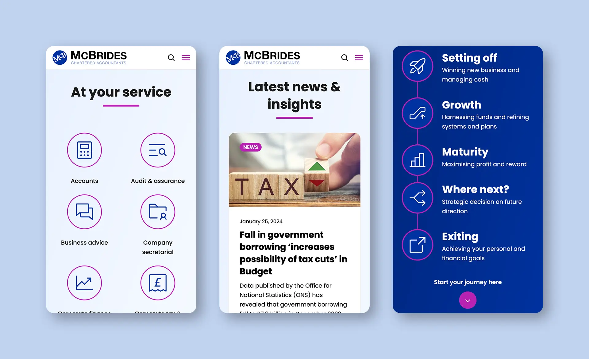 McBrides Website Mobile